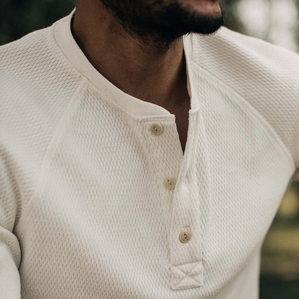 The Heavy Bag Waffle Henley in Natural