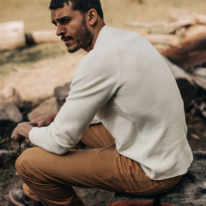 The Heavy Bag Waffle Henley in Natural