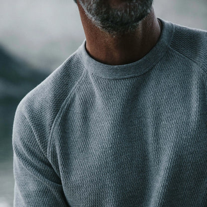 The Heavy Bag Waffle Crewneck in Aluminum