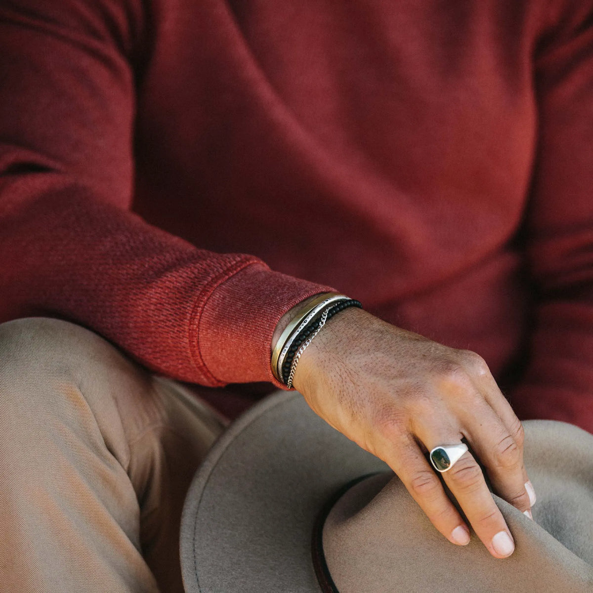 The Heavy Bag Waffle Crewneck in Engine