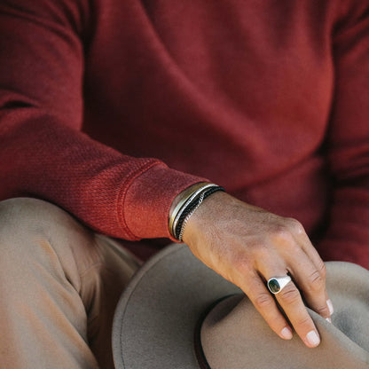 The Heavy Bag Waffle Crewneck in Engine