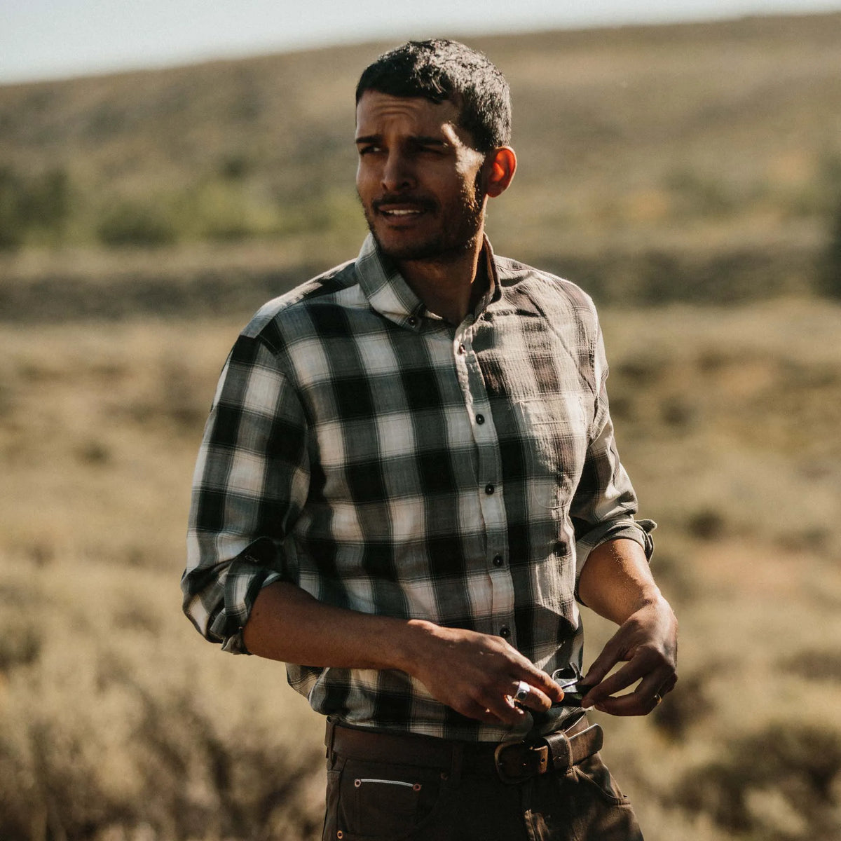 The Jack in Coal Herringbone Check