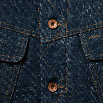 The Lined Long Haul Jacket in Green Cast Denim