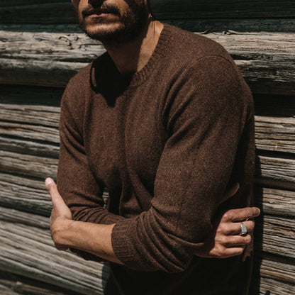 The Lodge Sweater in Heather Dark Burgundy