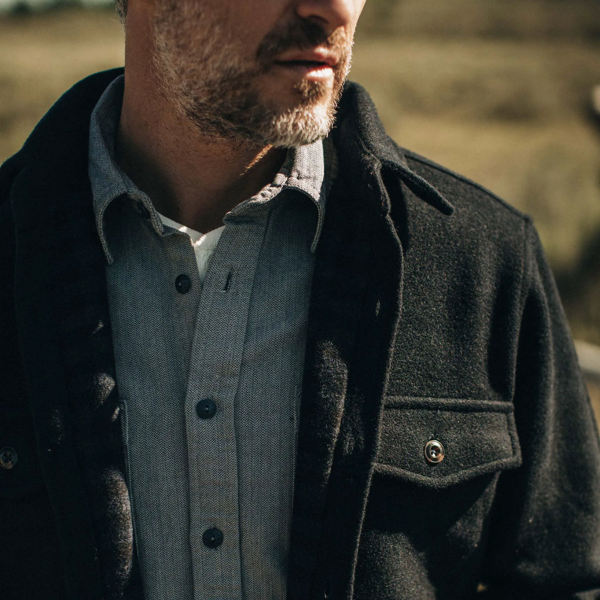 The Maritime Shirt Jacket in Navy Wool