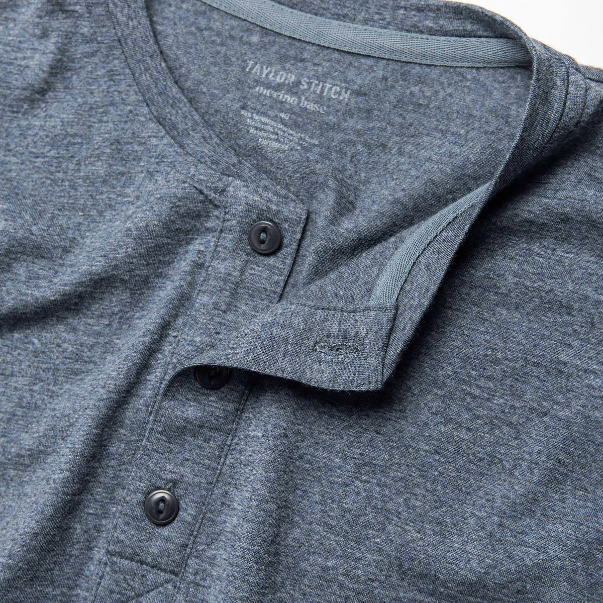 The Merino Henley in Heather Blue