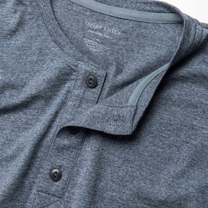 The Merino Henley in Heather Blue