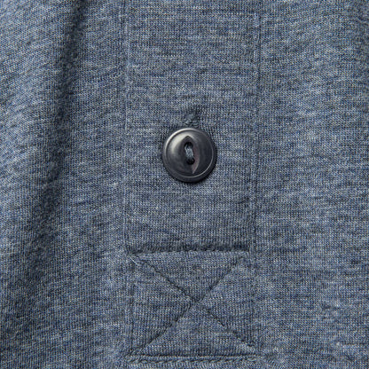 The Merino Henley in Heather Blue