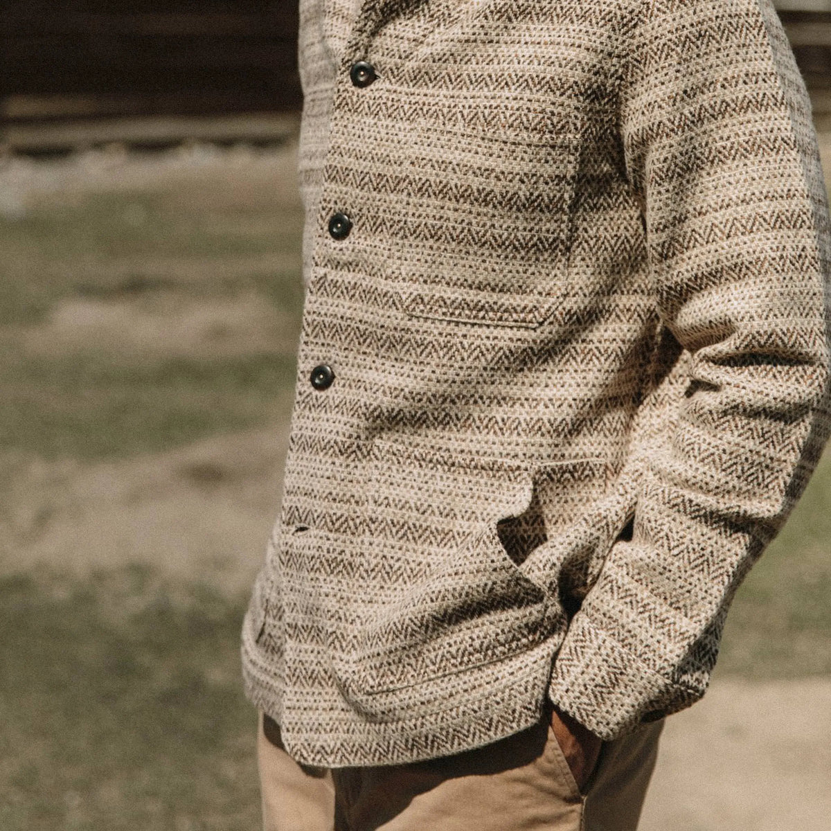 The Ojai Jacket in Espresso Herringbone Wool