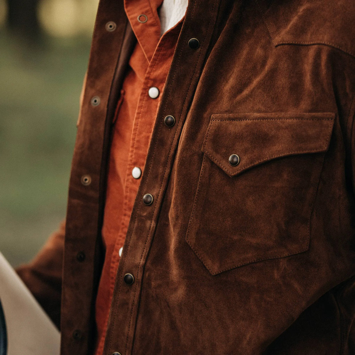 The Western Shirt in Espresso Suede