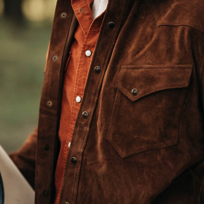 The Western Shirt in Espresso Suede