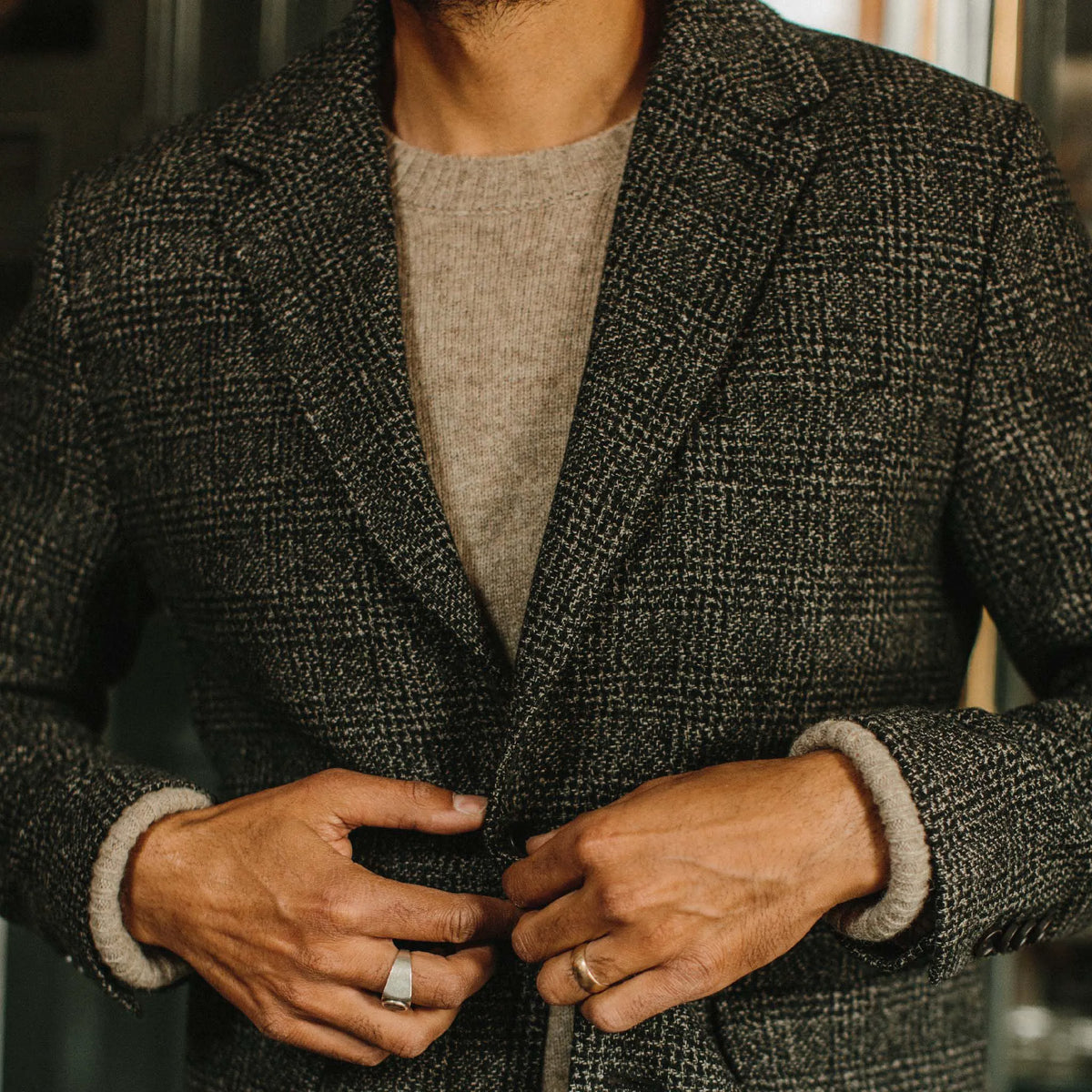 The Sheffield Sportcoat in Coal Slub Check