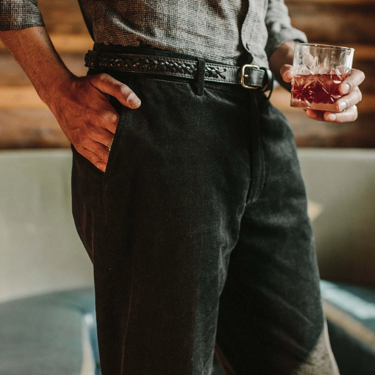 The Sheffield Trouser in Coal Cord