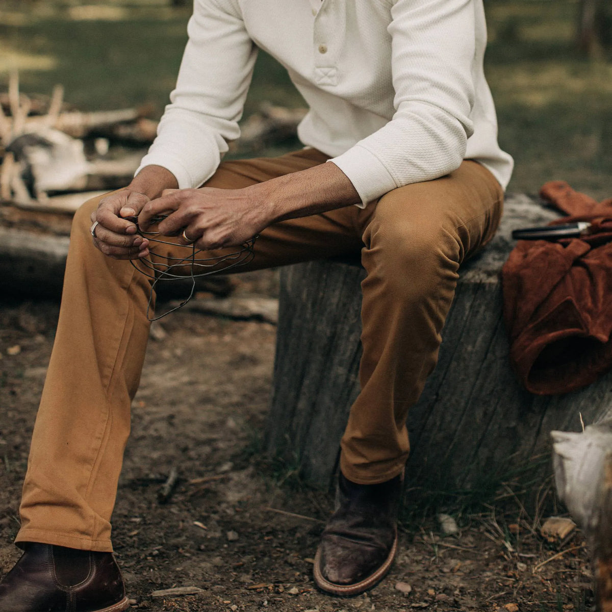 The Slim All Day Pant in British Khaki Selvage