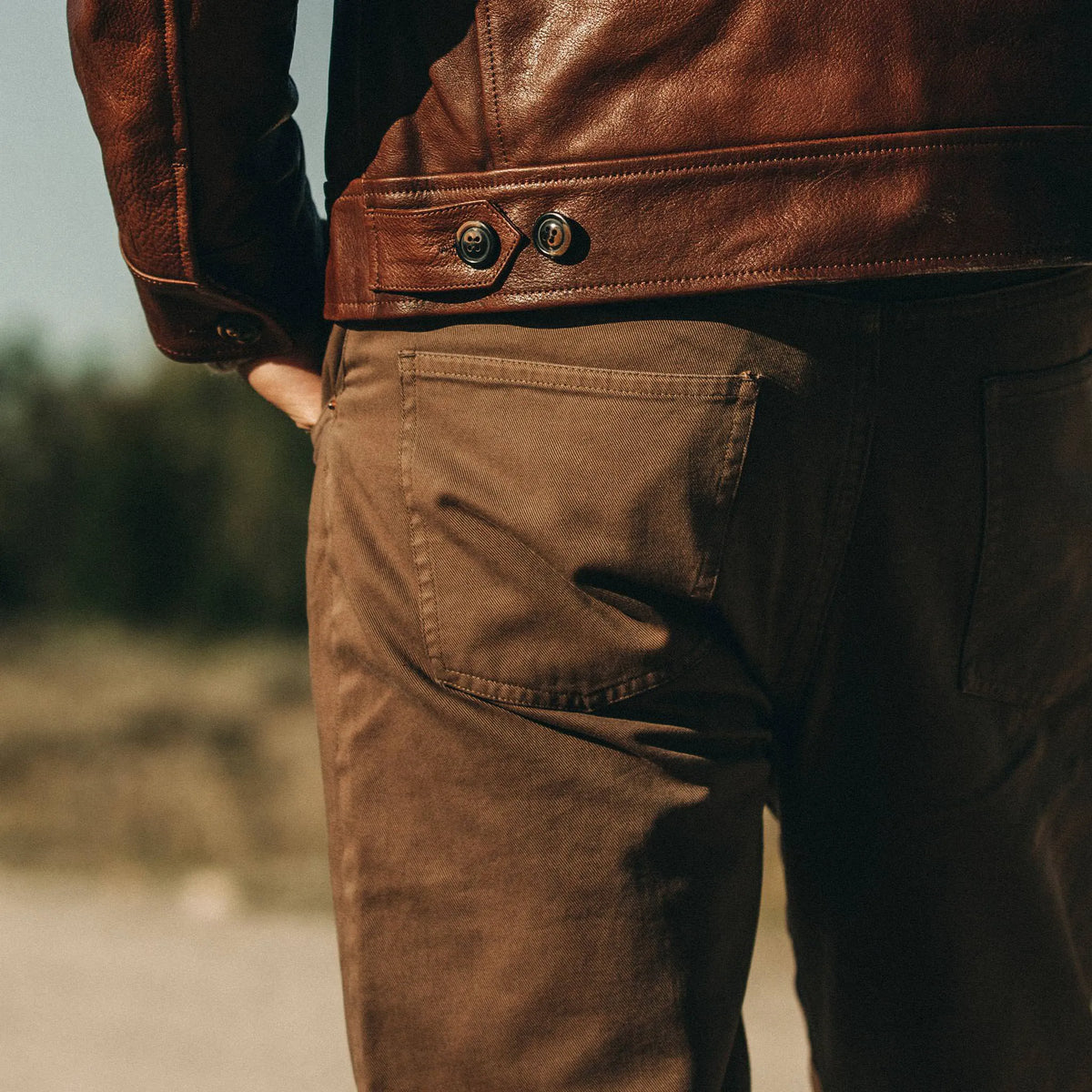 The Slim All Day Pant in Espresso Selvage