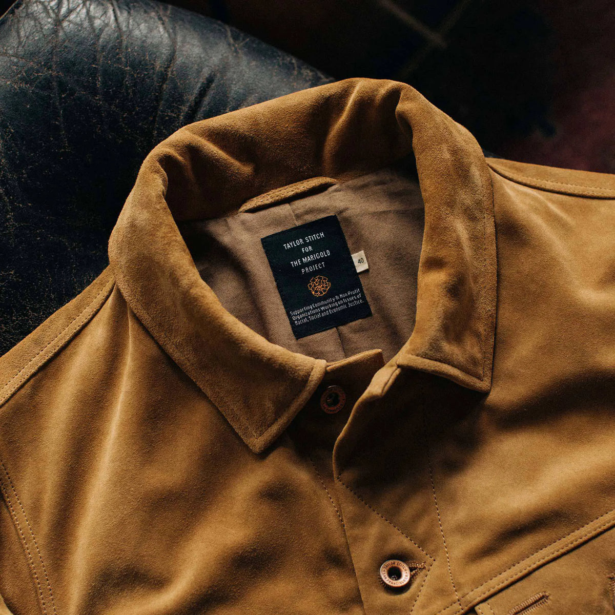 The Lined Long Haul Jacket in Sand Suede