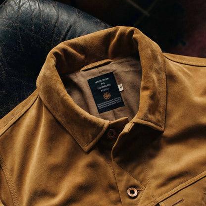 The Lined Long Haul Jacket in Sand Suede