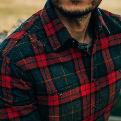 The Utility Shirt in Brushed Red Plaid