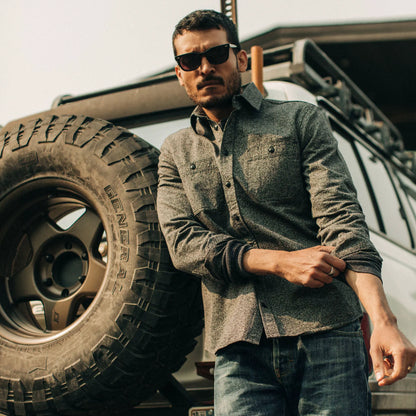 The Utility Shirt in Salt and Pepper Twill