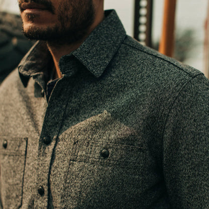 The Utility Shirt in Salt and Pepper Twill