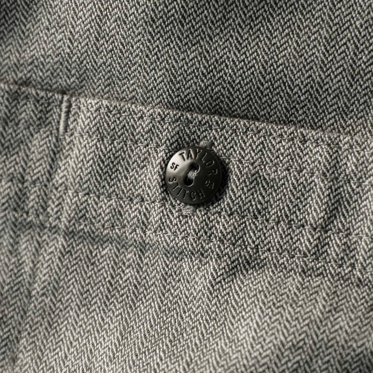 The Utility Shirt in Slate Broken Herringbone