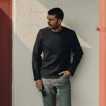 The Weekend Crewneck in Navy Boiled Wool
