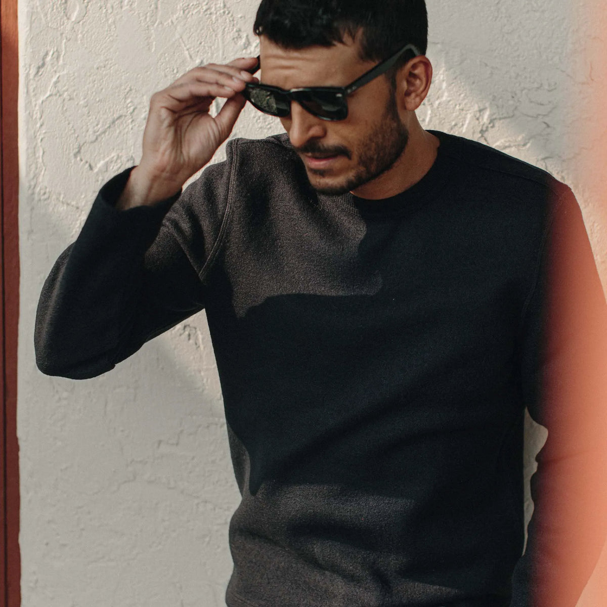 The Weekend Crewneck in Navy Boiled Wool