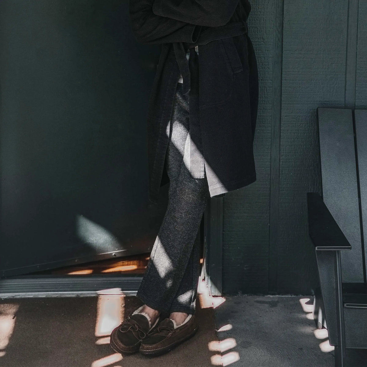 The Weekend Pant in Charcoal Herringbone Wool