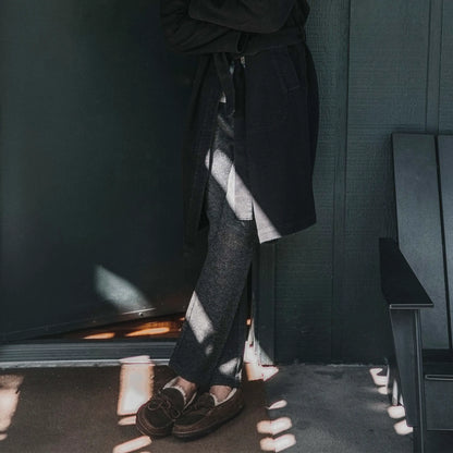 The Weekend Pant in Charcoal Herringbone Wool