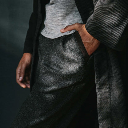 The Weekend Pant in Charcoal Herringbone Wool