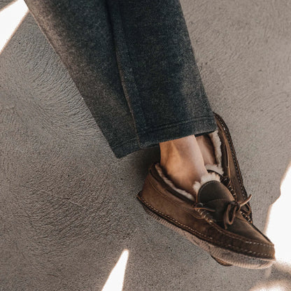 The Weekend Pant in Charcoal Herringbone Wool