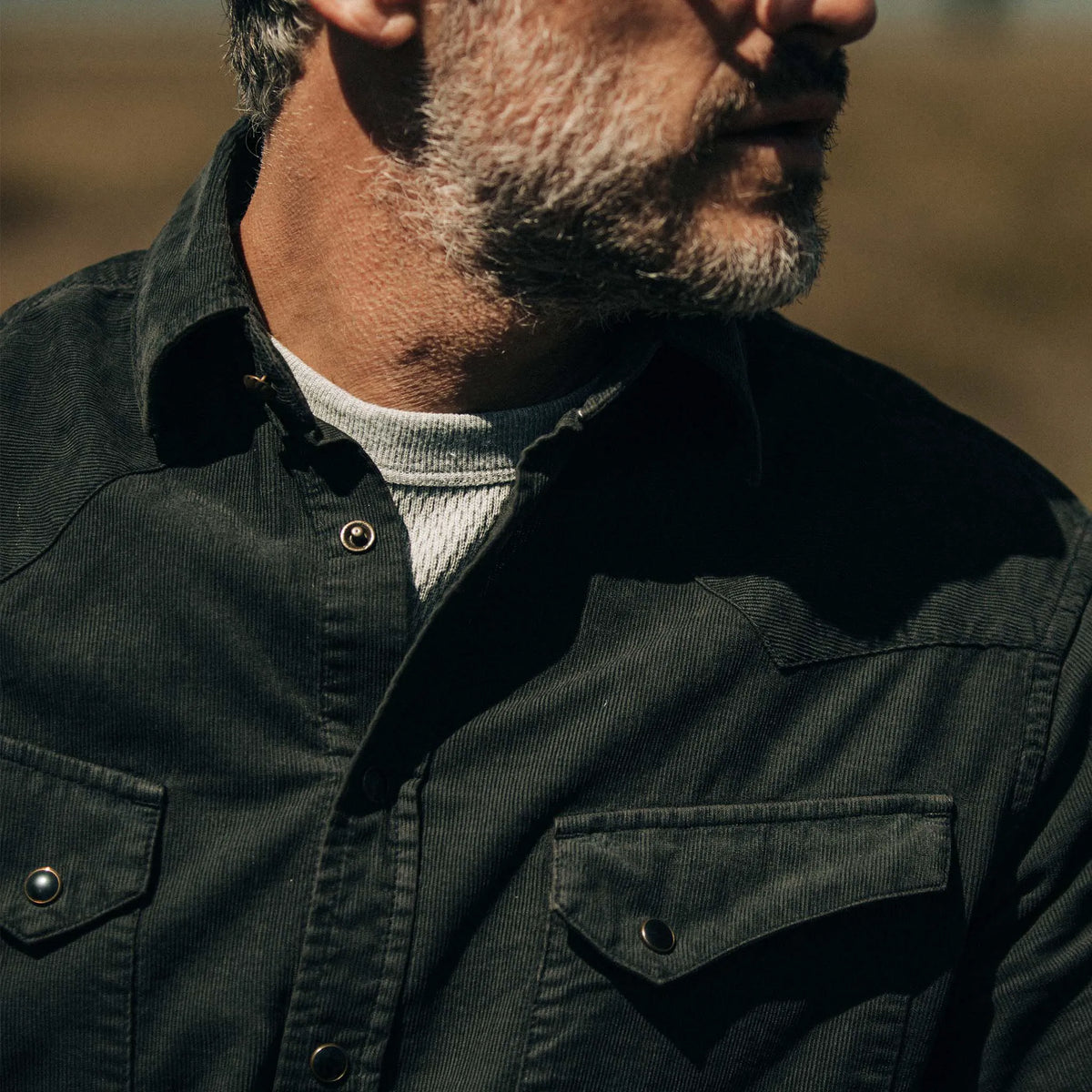 The Western Shirt in Coal Pincord