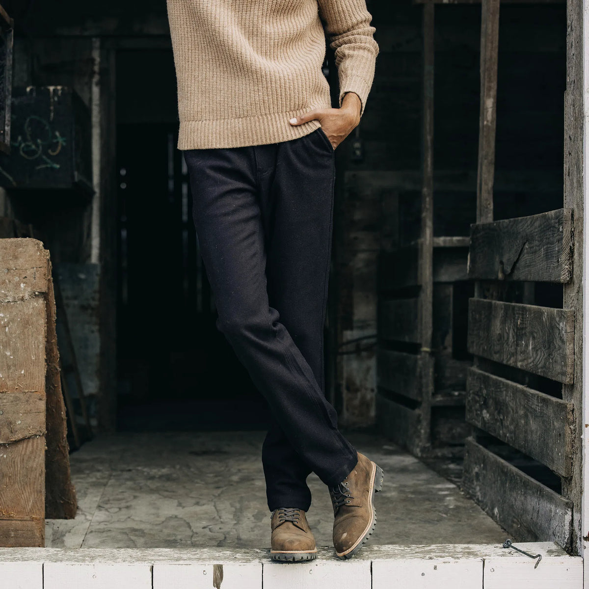 The Carnegie Pant in Espresso Wool