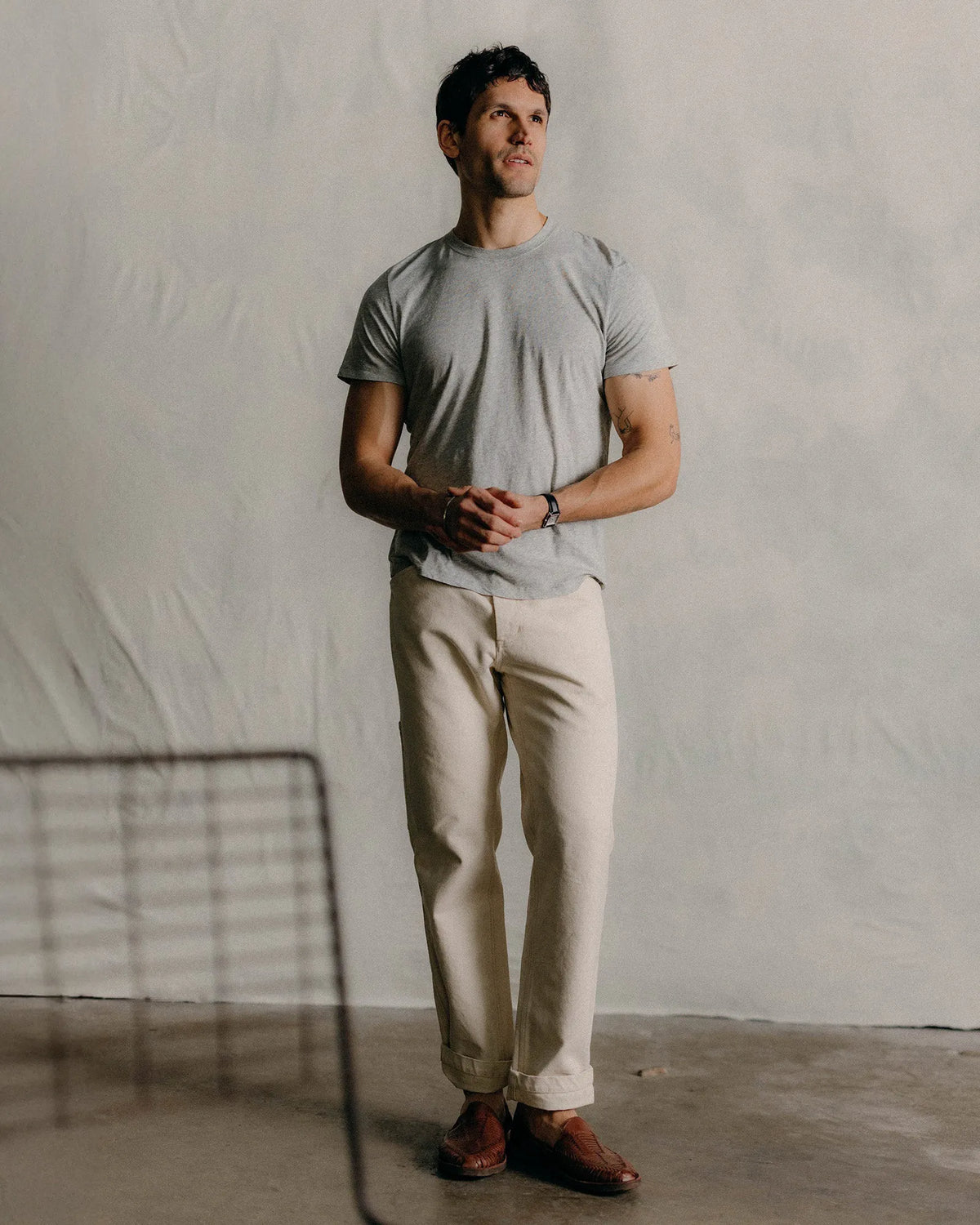 The Cotton Hemp Tee in Heather Grey