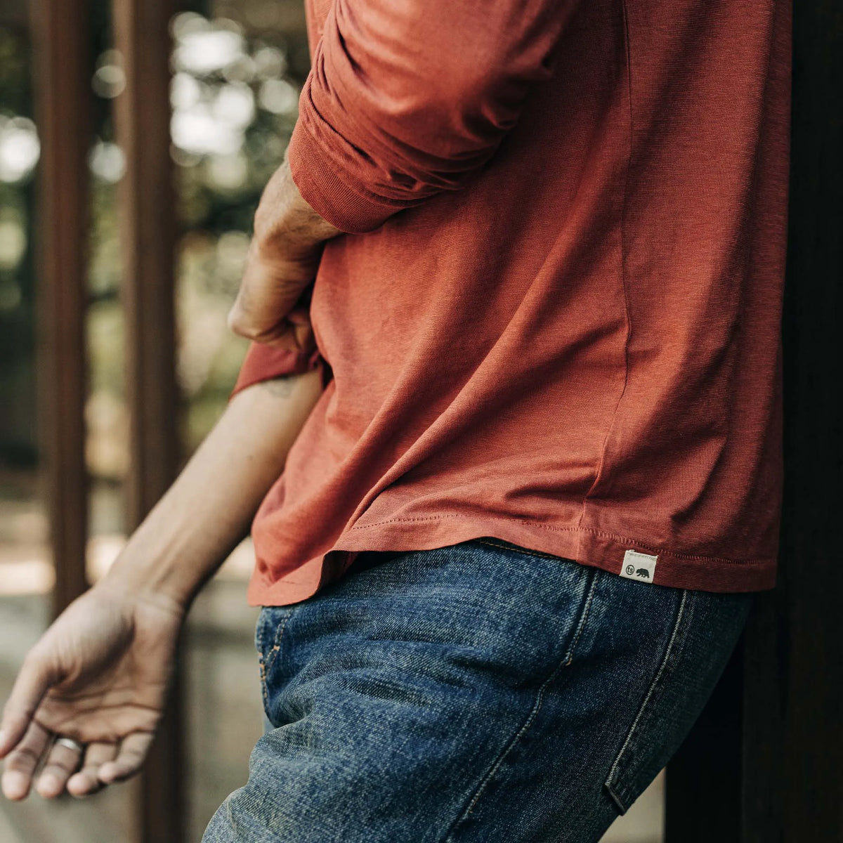 The Cotton Hemp Long Sleeve Tee in Engine