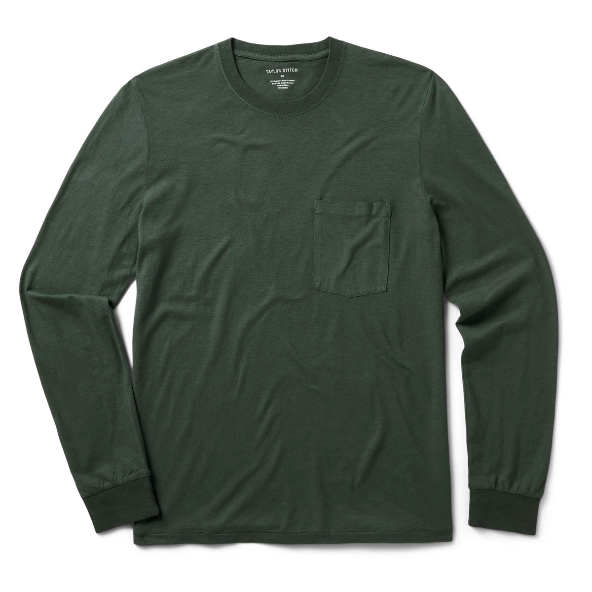 The Cotton Hemp Long Sleeve Tee in Pine