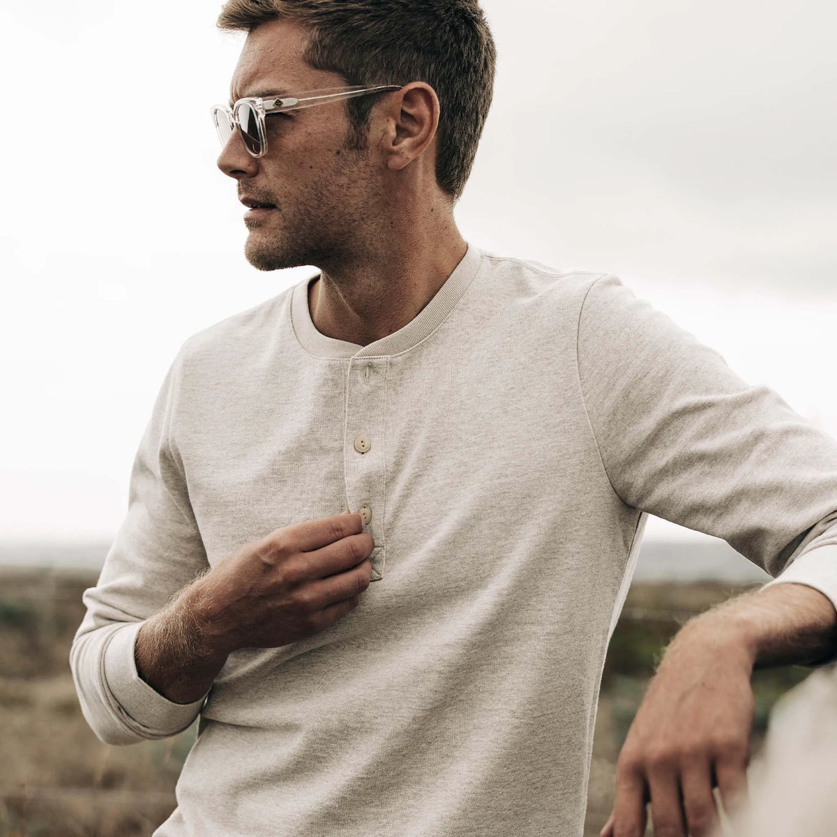 The Heavy Bag Henley in Oatmeal