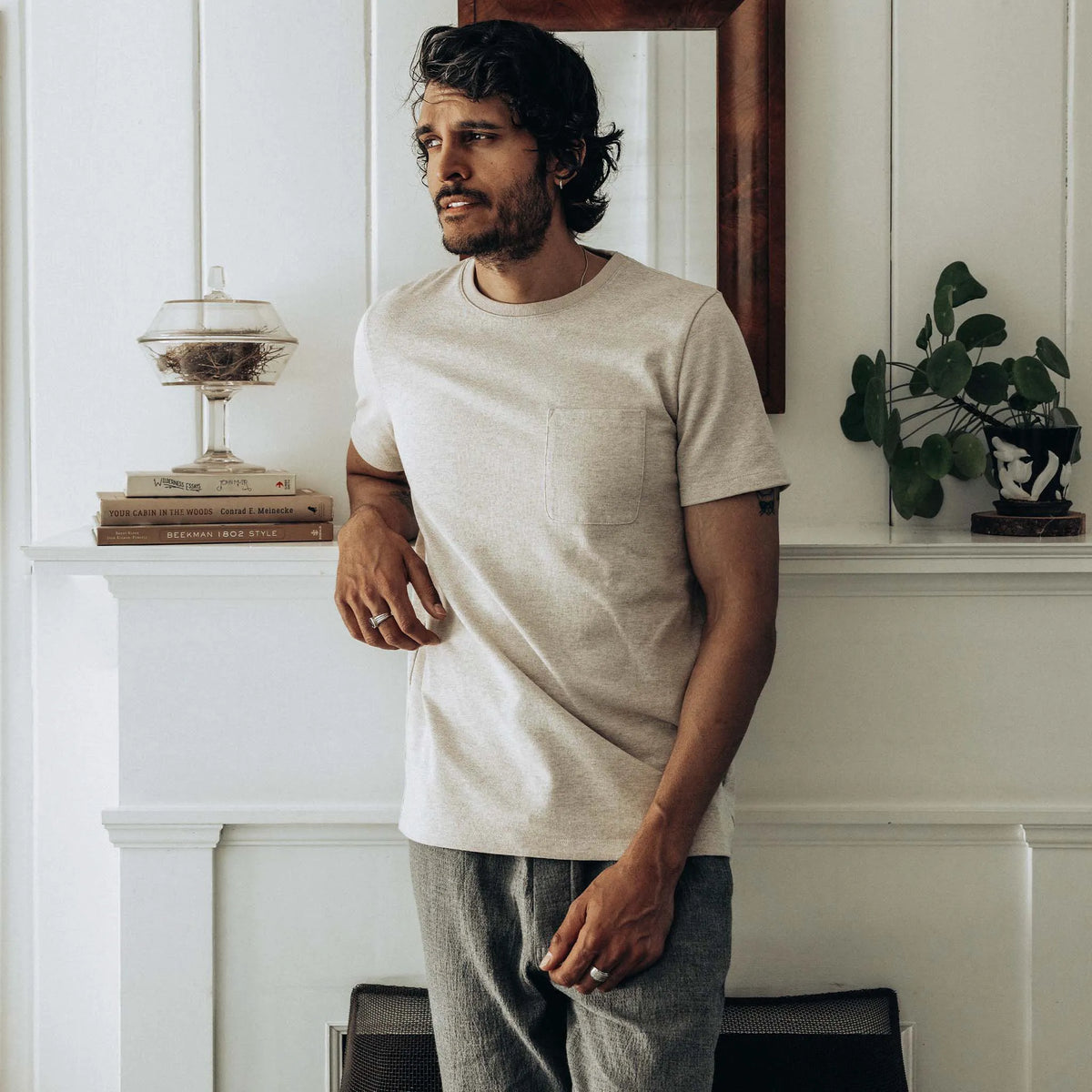 The Heavy Bag Tee in Oatmeal