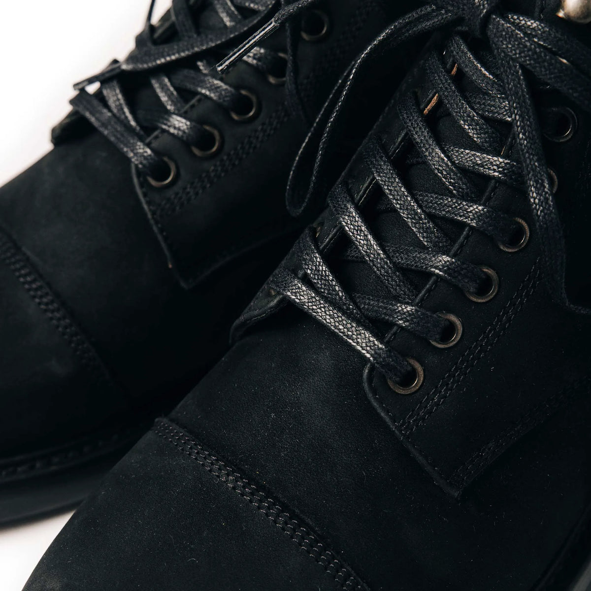 The Moto Boot in Black Weatherproof Nubuck
