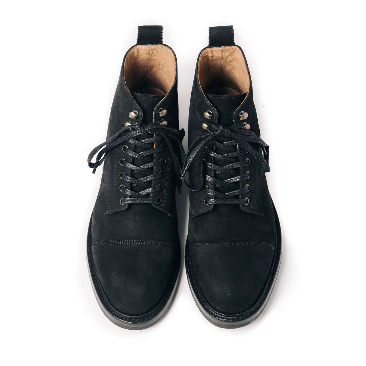 The Moto Boot in Black Weatherproof Nubuck