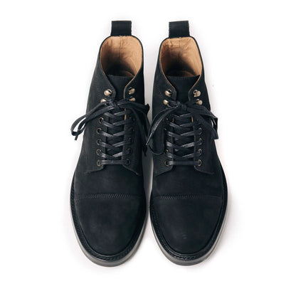 The Moto Boot in Black Weatherproof Nubuck