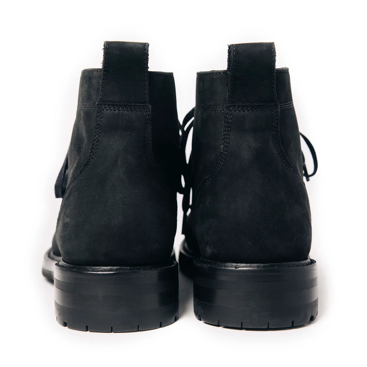 The Moto Boot in Black Weatherproof Nubuck