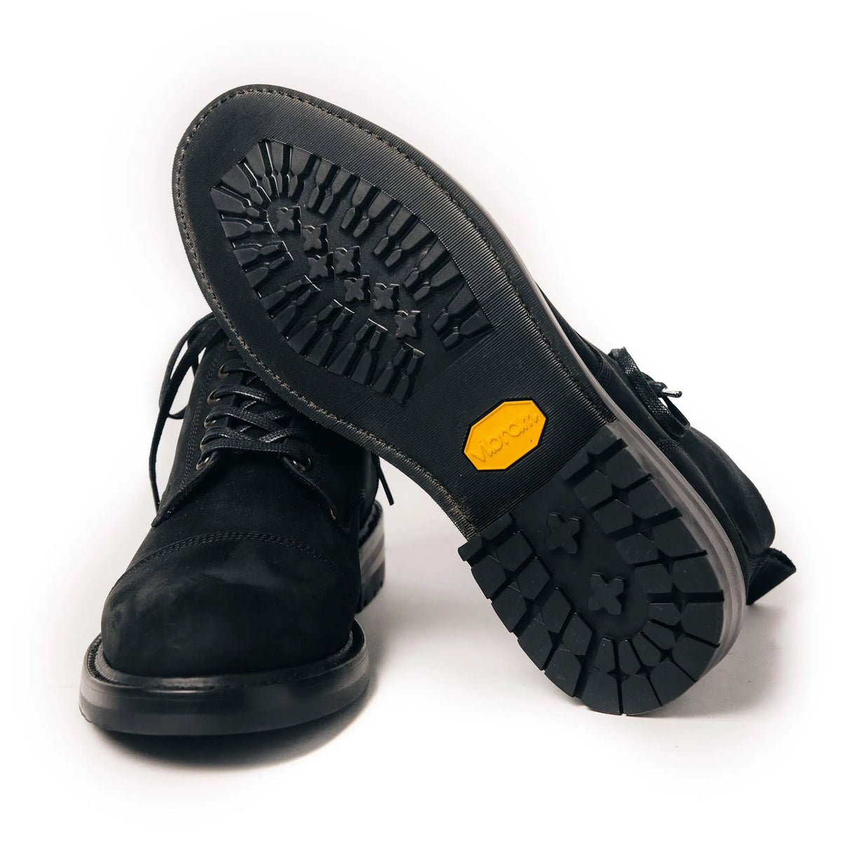 The Moto Boot in Black Weatherproof Nubuck