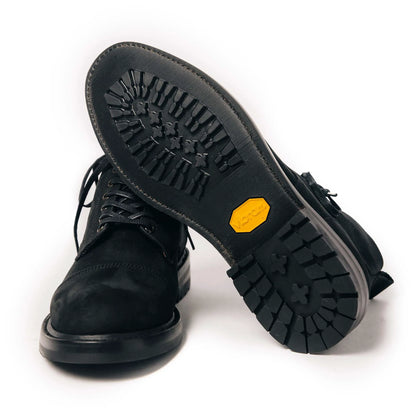 The Moto Boot in Black Weatherproof Nubuck