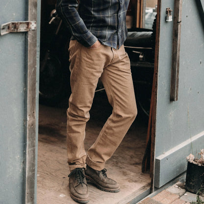 The Slim All Day Pant in Washed Tobacco Selvage