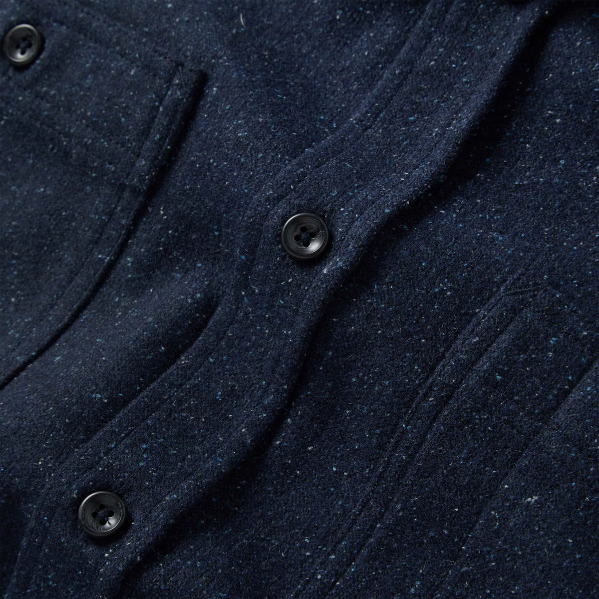 The Utility Shirt in Navy Donegal Wool