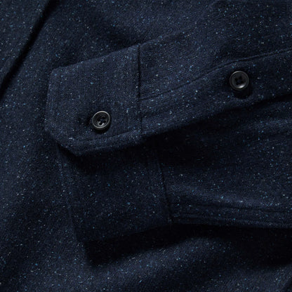 The Utility Shirt in Navy Donegal Wool