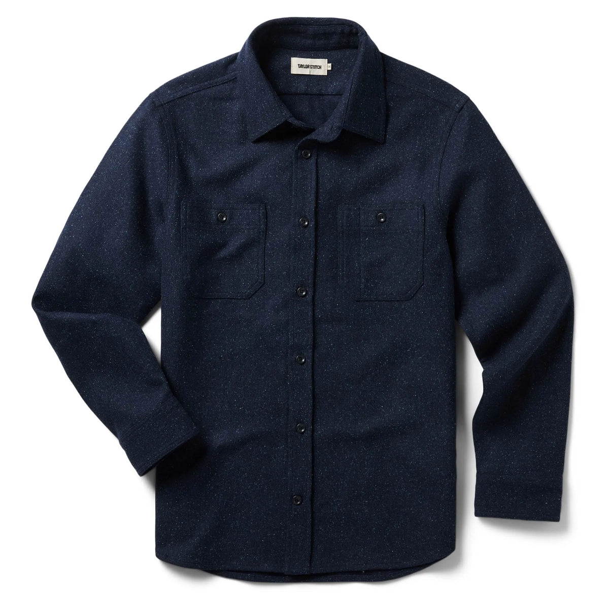 The Utility Shirt in Navy Donegal Wool