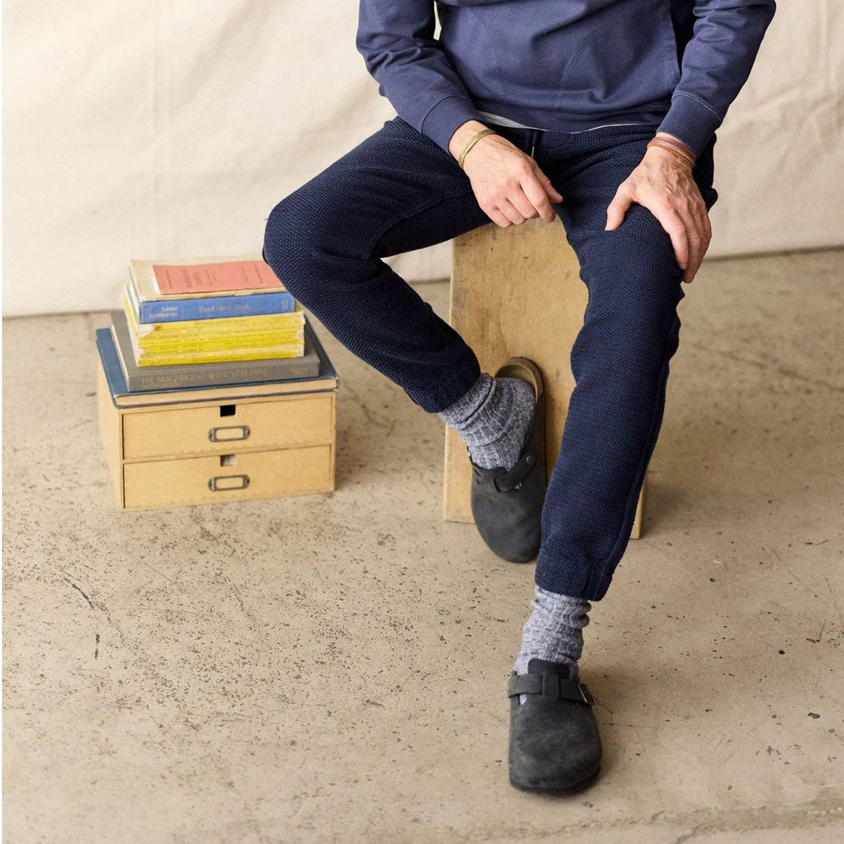 The Apres Pant in Navy Sashiko