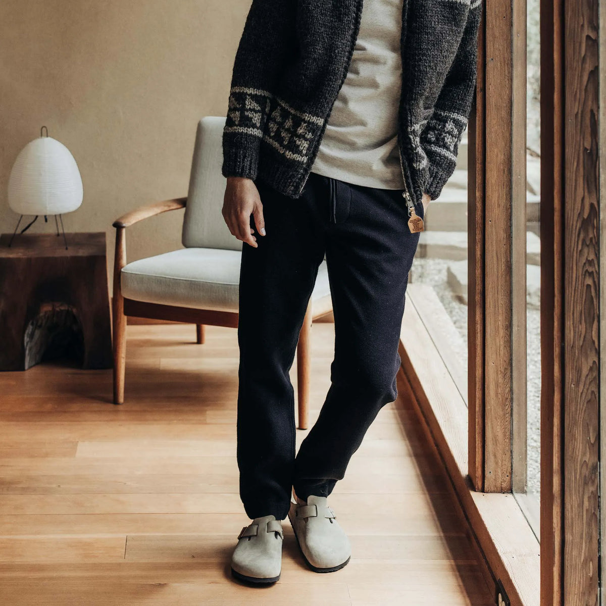 The Apres Pant in Coal Waffle